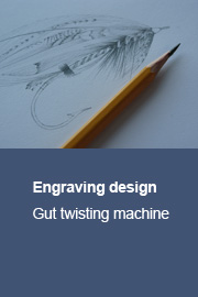 Engraving design for gut twisting machine